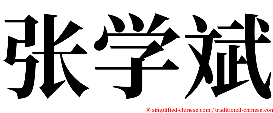 张学斌 serif font