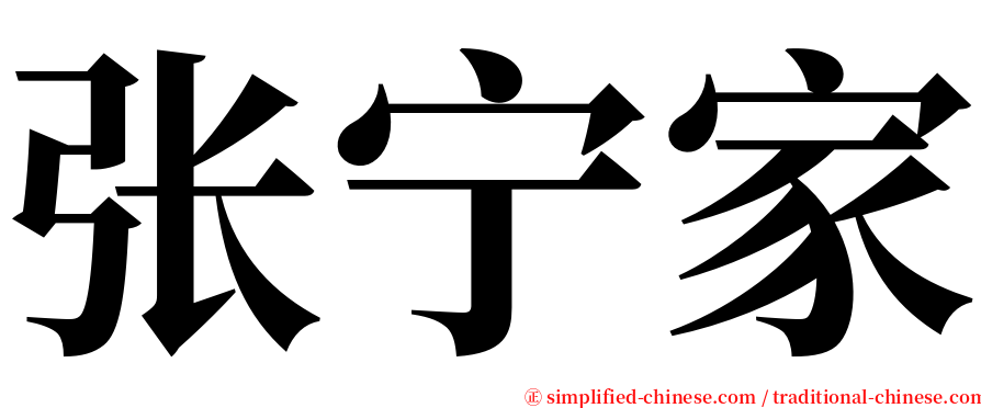 张宁家 serif font