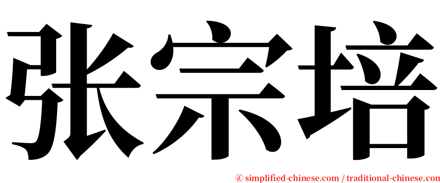 张宗培 serif font