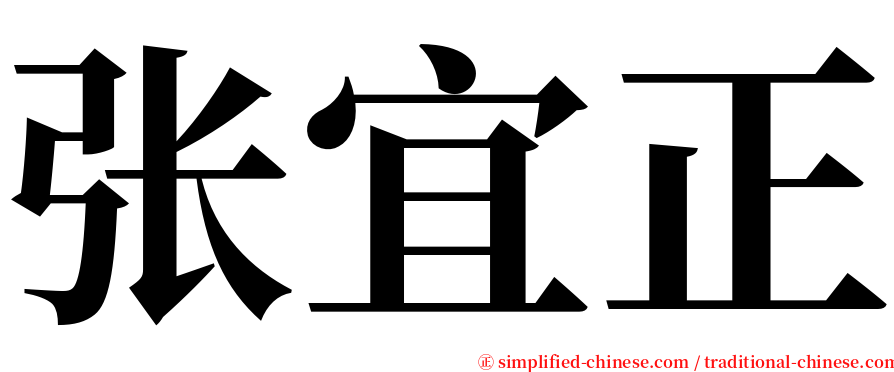 张宜正 serif font