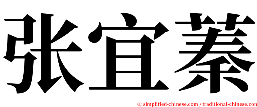 张宜蓁 serif font
