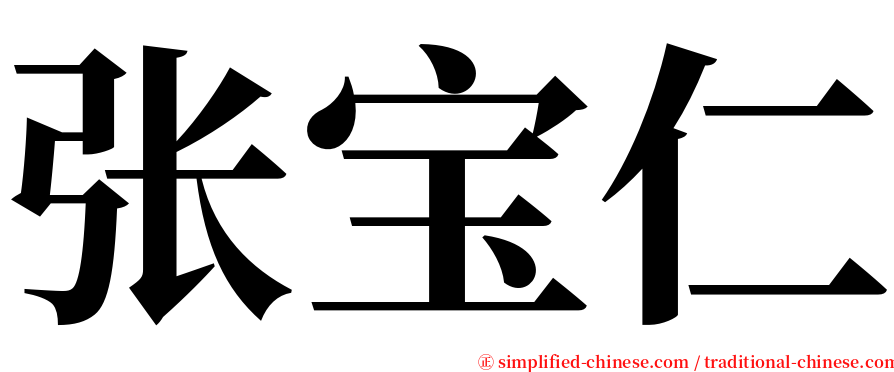 张宝仁 serif font