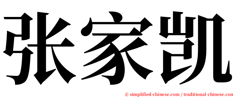 张家凯 serif font