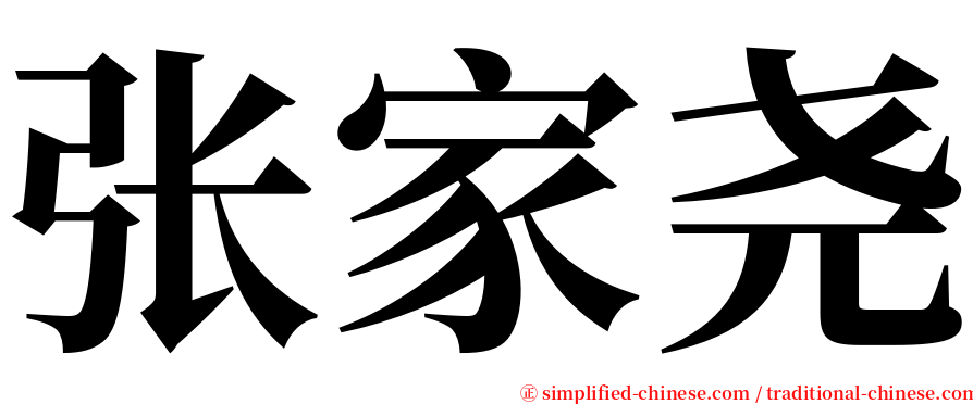 张家尧 serif font