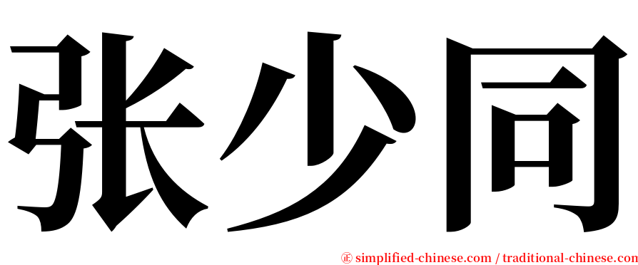 张少同 serif font