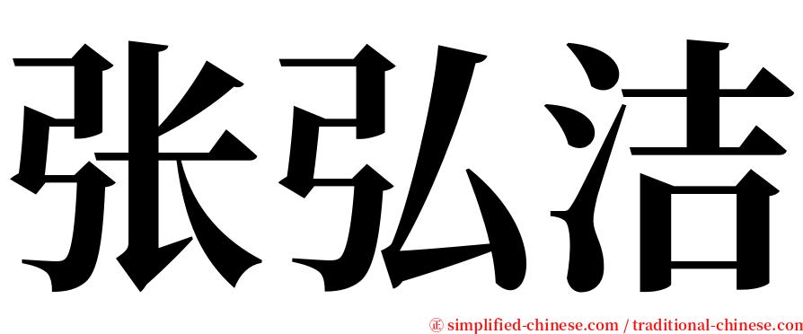 张弘洁 serif font