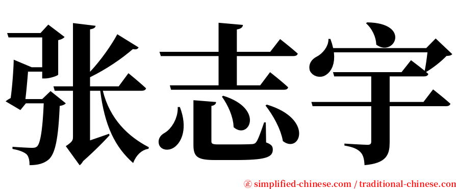 张志宇 serif font