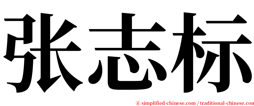 张志标 serif font