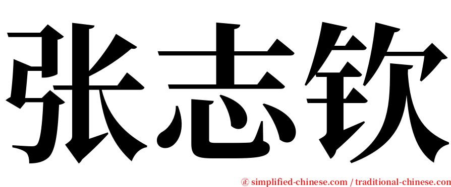 张志钦 serif font