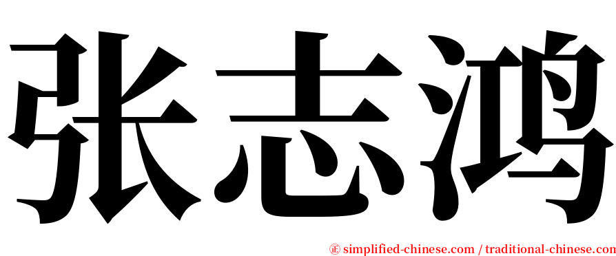 张志鸿 serif font