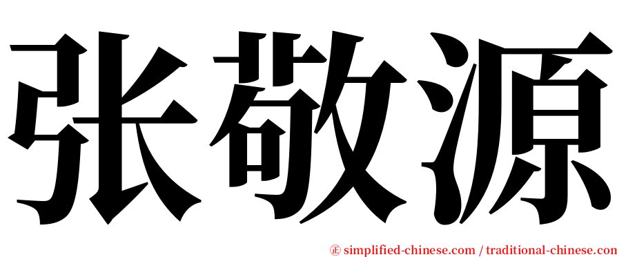张敬源 serif font