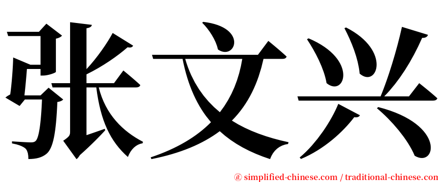 张文兴 serif font