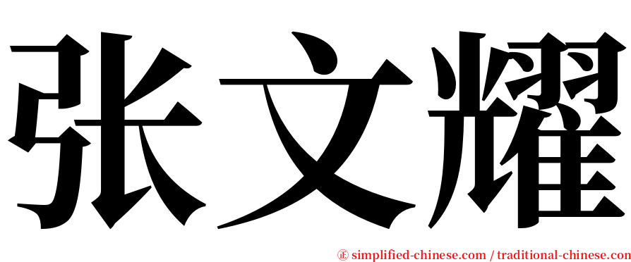 张文耀 serif font