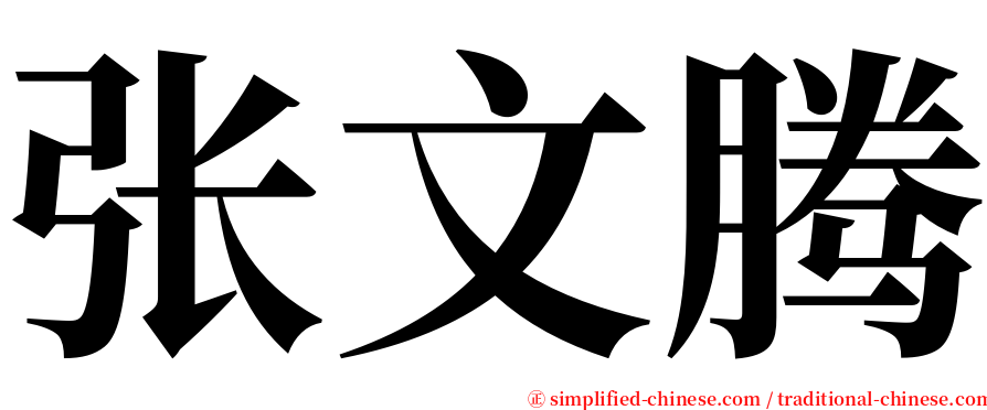 张文腾 serif font