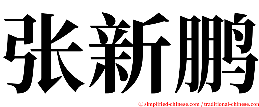 张新鹏 serif font
