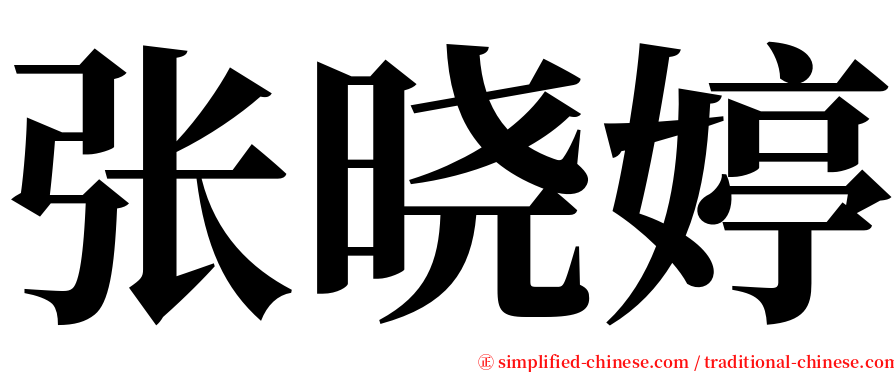 张晓婷 serif font