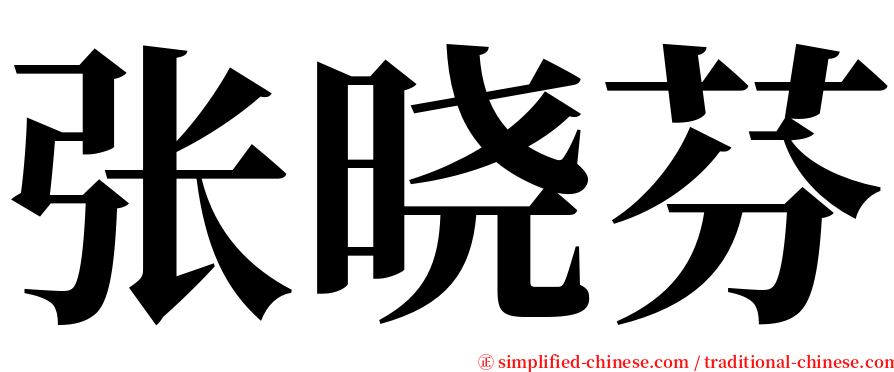 张晓芬 serif font