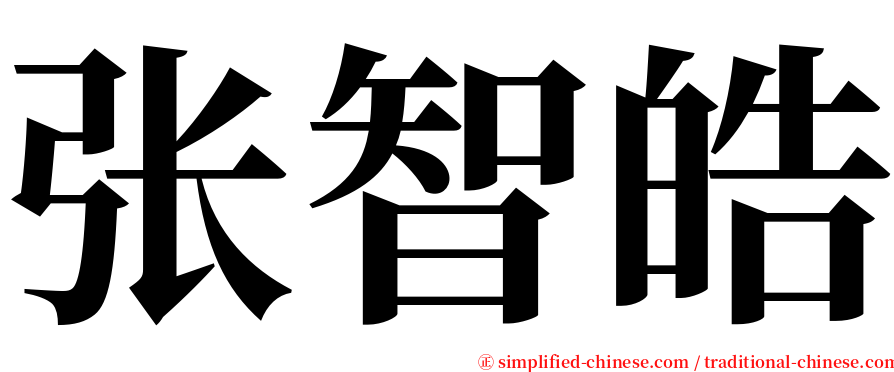 张智皓 serif font