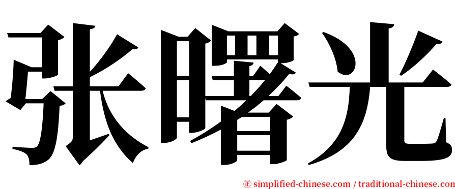 张曙光 serif font