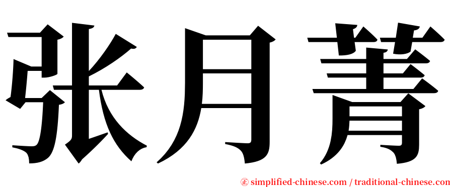 张月菁 serif font