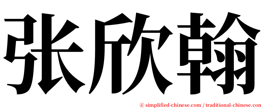 张欣翰 serif font