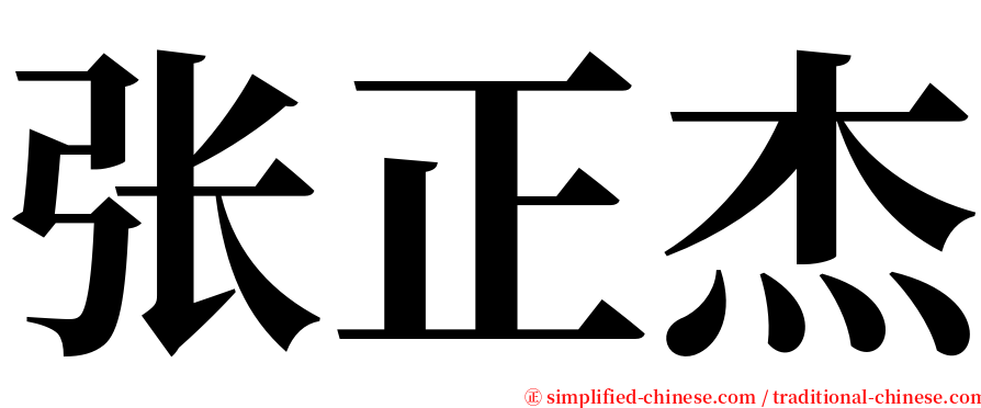 张正杰 serif font
