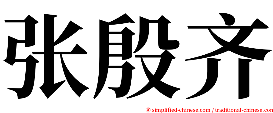张殷齐 serif font