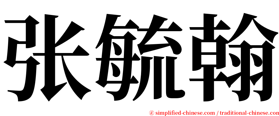 张毓翰 serif font
