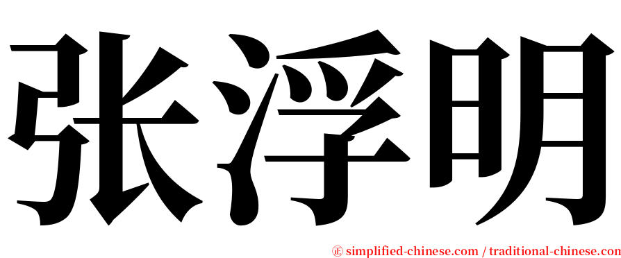 张浮明 serif font
