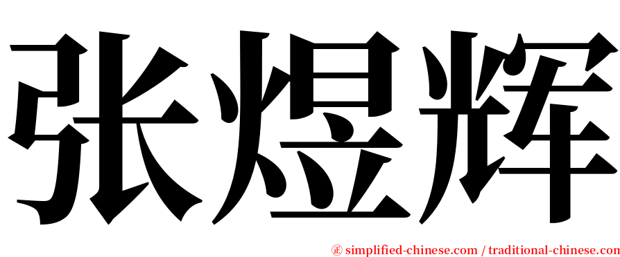 张煜辉 serif font