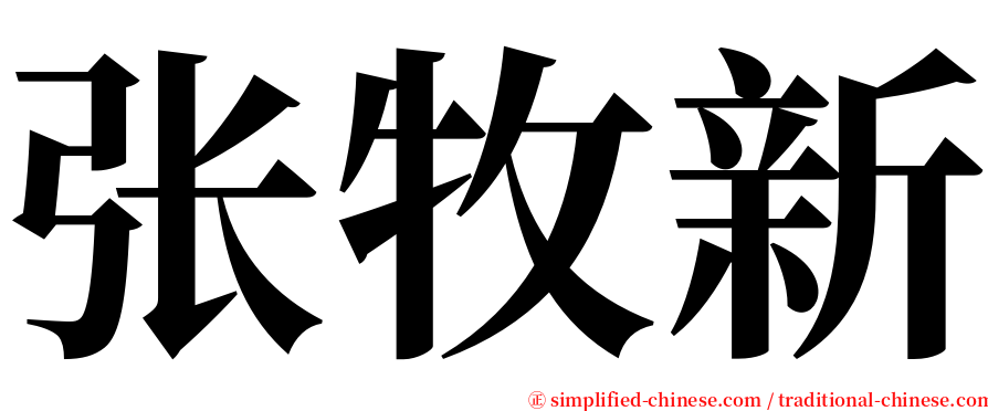 张牧新 serif font