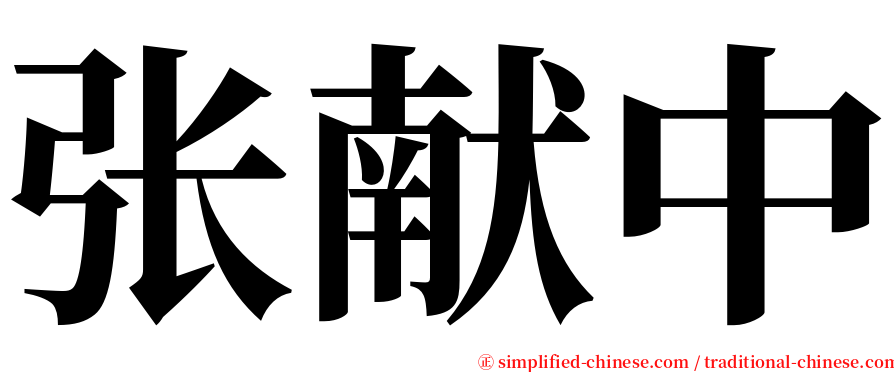 张献中 serif font