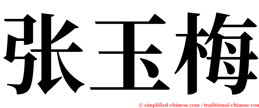 张玉梅 serif font