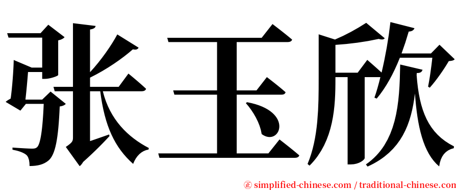 张玉欣 serif font