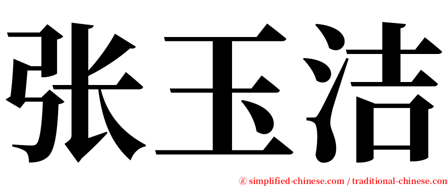 张玉洁 serif font