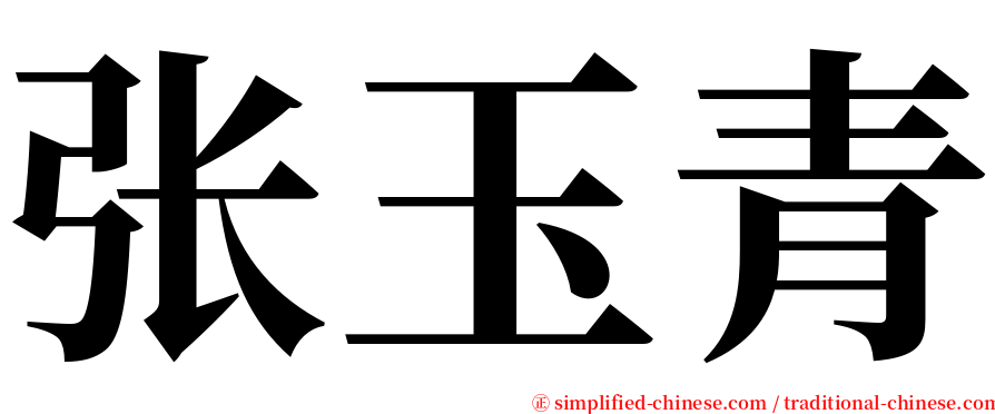张玉青 serif font