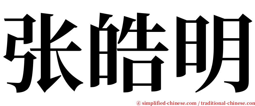 张皓明 serif font