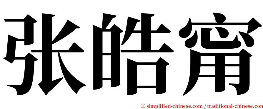 张皓甯 serif font