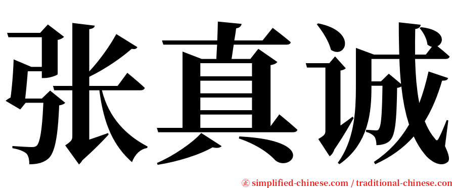 张真诚 serif font