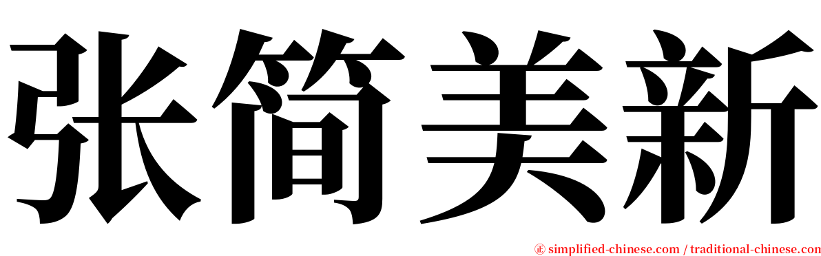 张简美新 serif font
