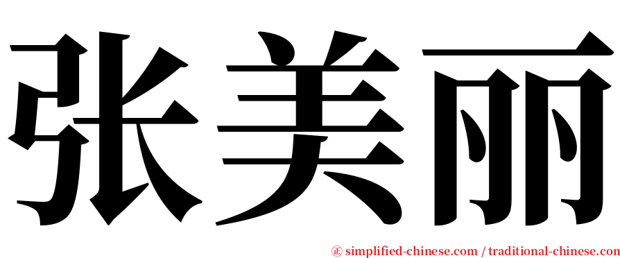 张美丽 serif font