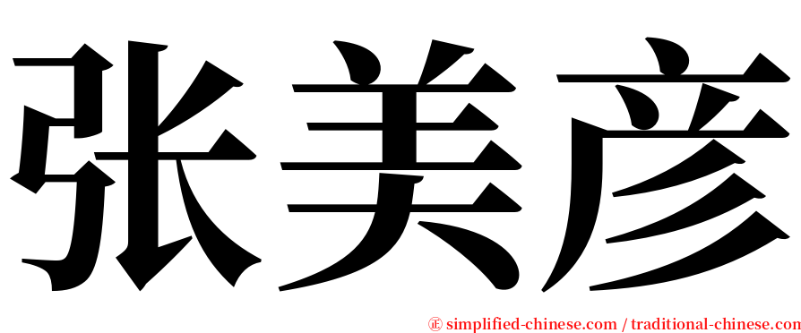 张美彦 serif font