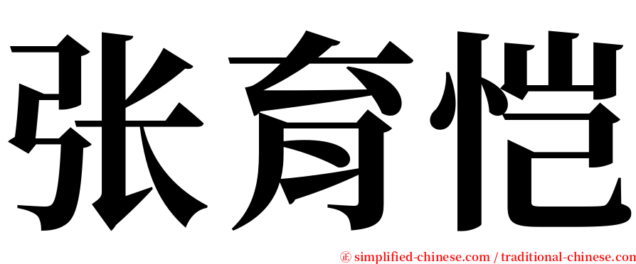 张育恺 serif font