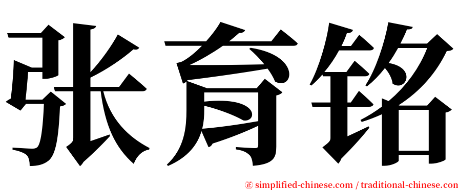张育铭 serif font