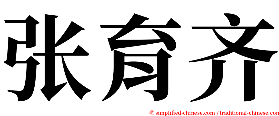 张育齐 serif font