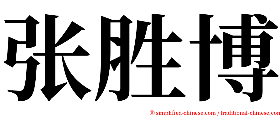 张胜博 serif font