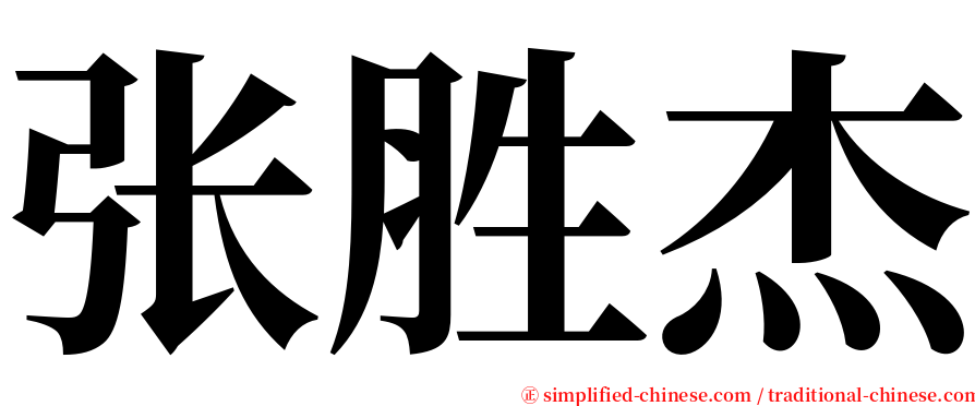 张胜杰 serif font