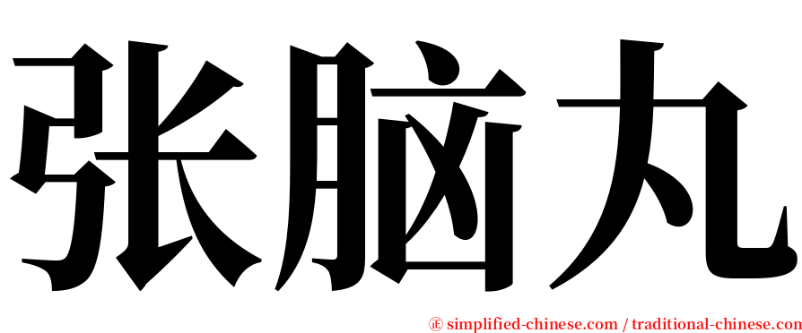张脑丸 serif font