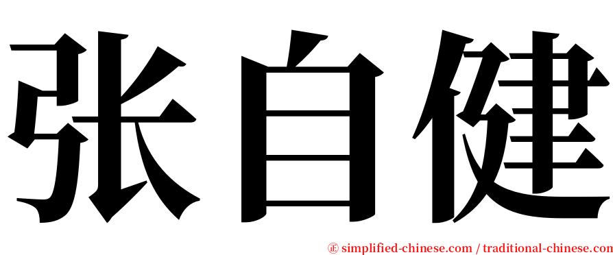 张自健 serif font
