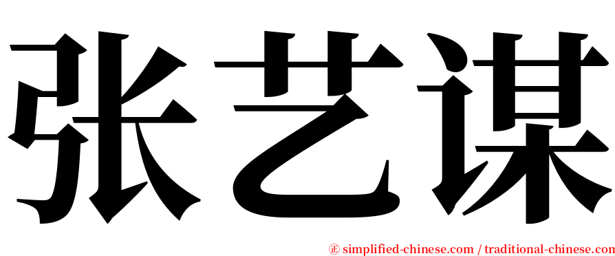 张艺谋 serif font